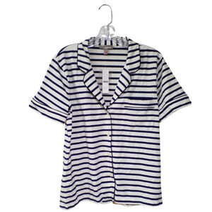 J.Crew Dreamy Cotton Striped Pajama Top Short Sleeve Size Small NWT